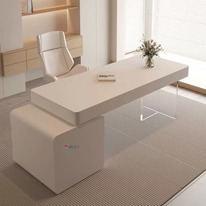 Màu Trắng Tinh Khiết Tối Giản Kem Phong Cách Bàn Cho Nhà Viết Beauty Salon Y Tế Tư Vấn Bảng Với Ngăn Kéo Bàn Máy Tính - Product Image 4