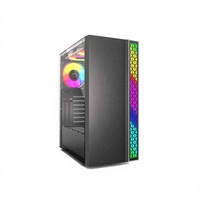 Boîtier d'ordinateur Bauhaus O11 Vision avec bande lumineuse RGB, châssis ATX Mid Tower noir pour PC de jeu