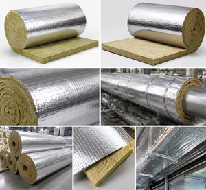 Rouleaux de <span class=keywords><strong>laine</strong></span> minérale CE 80 kg/m3 50 mm A1 ignifuges pour isolation thermique de toiture avec revêtement en aluminium, isolation phonique, couverture en <span class=keywords><strong>laine</strong></span> de roche - Product Image 6