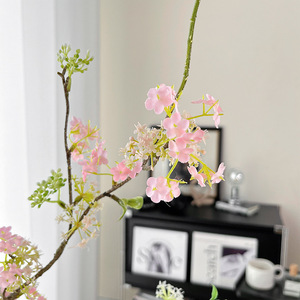 Fleur artificielle Qingyu Chronicle en soie, saule blanc et rose, branche unique, pour décoration de mariage et d'intérieur - Product Image 4