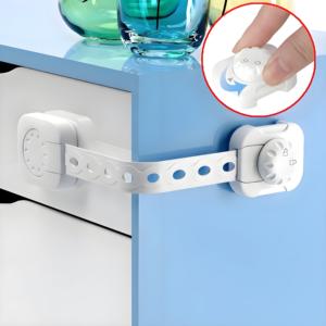 Accesorios de protección para bebés Cerradura de seguridad de cajón con correa ajustable, Seguridad para bebés, Cerraduras para niños Pestillo de Gabinete a prueba de niños/