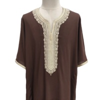 Vente de produits marocains prêts à l'emploi, directement de l'usine : Thobe pour enfants 100% Rayonne à finition douce, grande broderie, manches courtes, style saoudien