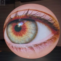 Modèle de sphère oculaire gonflable géante de 2,5 m en hélium, ballon réaliste en forme d'œil flottant pour la promotion artistique/événementielle/présentation en extérieur/marché