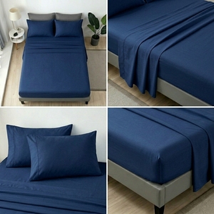 Set di Biancheria da Letto Morbido e Leggero in 4 Pezzi, Tinta Unita, con Federe per Casa e Hotel - Product Image 2