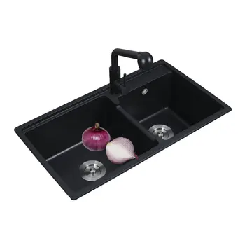 Black quartz sink