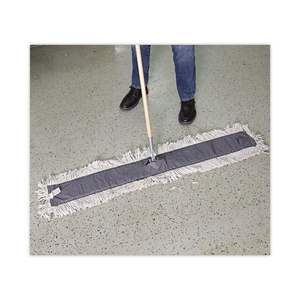 Boardwalk 48 In. X 5 In. Zinc Plated Clip-On Dust Mop Frame 5-in-1 Mops with <b>Extendable</b> Handle - Product Image 2