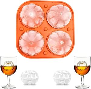 Moule à glaçons citrouille d'Halloween, plateau en silicone orange avec couvercle, moule 3D pour whisky, décoration de fête de Thanksgiving - Product Image 1