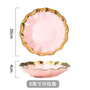 Wholesale Factory Price Nordic Style Ceramic Salad Dessert Bowl And Plate With Multi-color For Home And Restaurant Usage