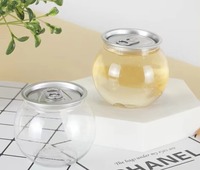 200ml ronde groothandels PET plastic fles van aluminium voor vloeistoffen, lege drankenfles met schroefdop voor dranken, sap, koffie