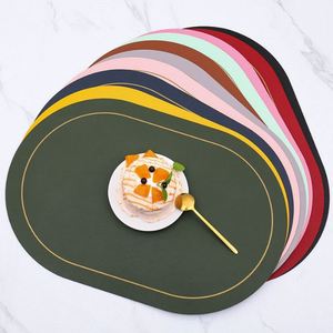 Wholesale Custom PU Leather Concise <b>Desk</b> Mat Eco-Friendly Two-Color Insulated Place Mats Restaurant Home Dining Table Mats - Product Image 3