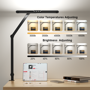 Lámpara de escritorio con brazo oscilante ajustable para arquitecto Led con protección ocular de 6000K, lámpara de arquitecto <span class=keywords><strong>articulada</strong></span> con Control de gestos negro con abrazadera - Product Image 2