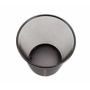 Tempat Sampah Ramah Lingkungan Berbentuk Bulat Kecil untuk Rumah dan Kantor Tanpa Tutup Hitam/Perak 9L untuk Kamar Mandi - Product Image 2