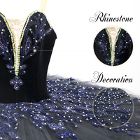 T0309 Robes pour filles noires de haute qualité Jupe bouffante de décoration en strass Tutu Costumes de danse pour filles adultes Robe pour femmes