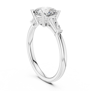 Bague minimaliste en or 14Kt 18Kt 22Kt avec diamant créé en laboratoire pour femme, plaquée rhodium, bague de fiançailles et de mariage, design de bijoux fins - Product Image 3