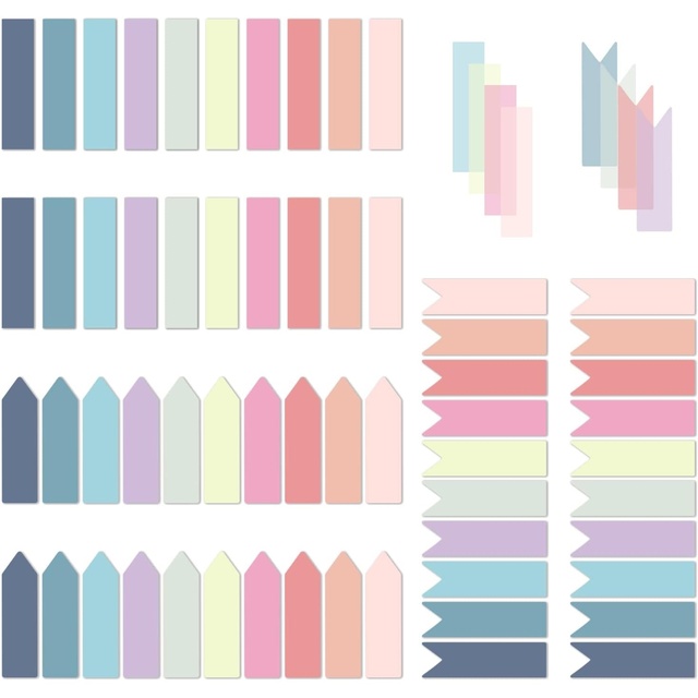 Transparent Sticky Tabs Pastel Page Markers for Books Notebooks School Supplies Waterproof Removable Adhesive