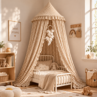 Moustiquaire de lit conique en coton massif pour bébé, écologique, style bohème, rideau de lit suspendu en tissu pour chambre à coucher