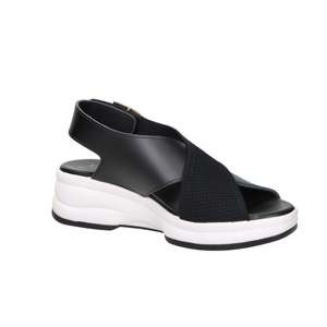 Sandales compensées Donna Serena pour femme, noires, talon de 5 cm, chaussures de marche confortables - Product Image 2