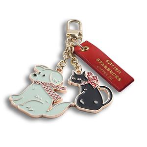 Porte-clés en alliage de zinc avec cuir PU, design romantique, personnalisé, adorable pour les couples et les animaux de compagnie - Product Image 2