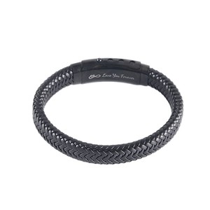 Men's <b>Leather</b> Woven <b>Bracelet</b> Black Coffee Adjustable 7.5in 8.5in 9in Gift Jewelry European American Street Style Punk Fashion - Product Image 4