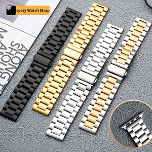 Compatible avec la montre série 10, bracelet pour GT5, bracelet de montre en acier inoxydable massif à trois perles, boucle déployante, bracelet de montre de 22 mm - Product Image 1