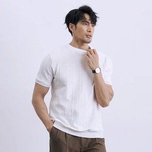 Camiseta de Manga Corta para Hombre, Corte Regular, Tejido Sólido, Delgada, Transpirable, de Poliéster, Estilo Casual Elegante con Estampado - Product Image 2