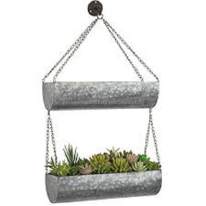 Jardinière murale décorative ronde en métal galvanisé, écologique et durable - Product Image 4