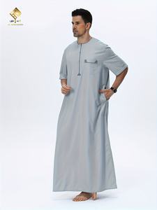 Burqa arabe élégante pour homme - 65% polyester 35% viscose, séchage rapide, anti-plis, douce, manches longues, spécial prière en coton - Product Image 2