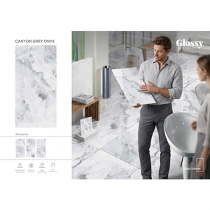 Carlos Ivory Glossy Nano Polished Glazed Porcelain Tiles 600x1200mm Marble Look Floor Wall Tile - Product Image 3
