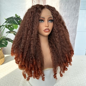 Perruque sans colle 15A en cheveux vierges, densité 250%, texture raide crépue avec pointes bouclées en spirale, perruque frontale en dentelle HD 13*4, style afro bouclé, en cheveux humains - Product Image 1