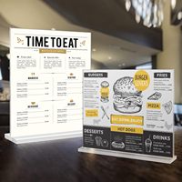 Présentoir acrylique double face transparent en forme de T A4 Stand Card A5 Table Card A6 Publicité Liste de prix