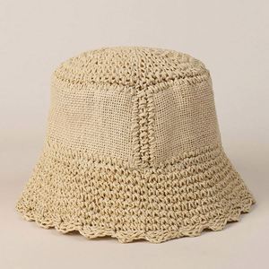 Sombrero de Paja Tejido a Mano de Alta Calidad para Mujer, Transpirable, con Protección Solar, Estilo Casual, Tipo Pescador, para Playa - Product Image 6