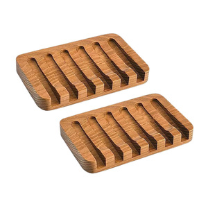 Lingyue Wooden Soap <b>Dish</b> Rectangle Self Drain Sink Storage <b>Rack</b> For Hotel Guesthouse Soap Holder - Product Image 2