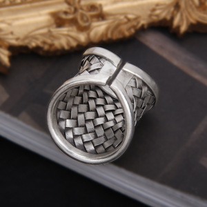 Anello Intrecciato a Mano in Stile Thai per Uomo e Donna, Anello Vintage in Argento S925, Anello Esagerato da Matrimonio, Gioielleria Raffinata - Product Image 4
