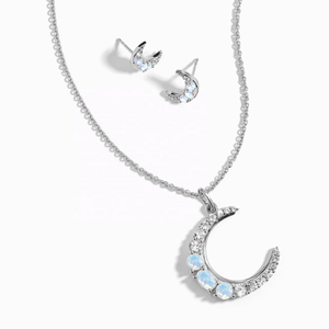 Boutique-colgante de plata de ley 925 con piedra lunar, con tachuelas de Crepúsculo y collar estelar, novedad - Product Image 2