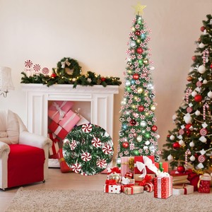 Albero <span class=keywords><strong>di</strong></span> <span class=keywords><strong>Natale</strong></span> con Luci, 30 Palline, 1,5m Pieghevole, Decorazione Verde in Tinsel per Festività Natalizie, Casa e Ufficio - Product Image 3