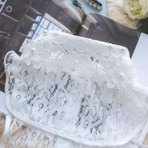 Venta caliente mujeres delicadas bordado de flores 3D cuello de encaje desmontable con perlas - Product Image 4