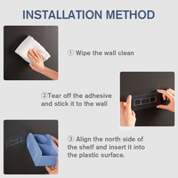 Support mural multifonctionnel en plastique pour ventilateur de salle de bain et étagères à cheveux, prix abordable Masthome