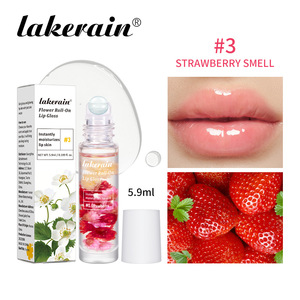 Lakerain 5.9ml çiçek dudak parlatıcısı mango karpuz çilek nemlendirici parlatıcı yumuşatma dudak yağı dudak parlatıcısı rulo üzerinde - Product Image 5
