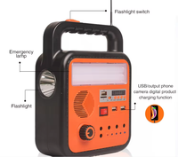 Kit lampu tenaga surya Kemah luar ruangan Mini portabel darurat dan sistem energi surya dengan Speaker gigi biru dan Radio