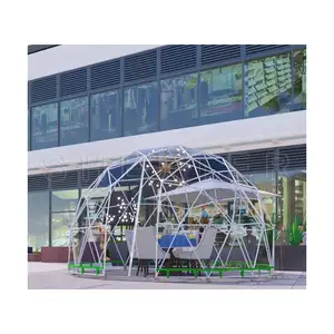 Cúpula de restaurante de jardín transparente, tienda de cúpula de iglú de cafetería al aire libre
