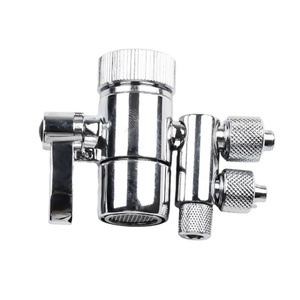 Robinet de cuisine en laiton chromé avec filtre à eau et double vanne de dérivation pour système de purification d'eau sur comptoir - Product Image 6