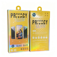 Protecteur d'écran en verre trempé céramique 9H avec boîte de vente au détail en carton, film de protection pour téléphone 8D miroir 3D bord à bord, emballage suspendu personnalisé