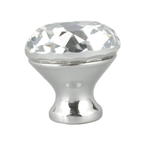 Kenop pintu kristal Aloi seng pegangan kristal berlian lubang tunggal pegangan pintu lemari pakaian pegangan laci bagian bawah emas - Product Image 4