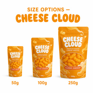 Bolsas de Embalaje de Grado Alimenticio con Cierre Hermético y Base Plana de Mylar para Snacks de Queso, Bocadillos Horneados y Chicle - Product Image 3