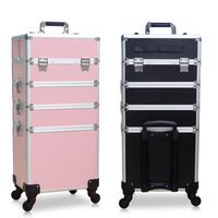 Nouvelle valise de beauté professionnelle multicouche, grande capacité, boîte à maquillage, chariot à roulettes décontracté, valise de voyage à roulettes