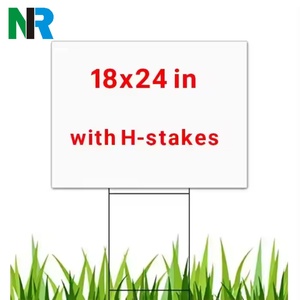 Customizable Outdoor Billboard Yard Sign Waterproof Corrugated <b>Plastic</b> <b>Sheet</b> with H Metal Stake for Business Advertising - Product Image 1