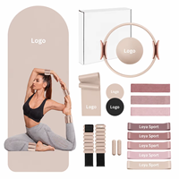 Kit d'accessoires de Pilates unisexe OEM avec logo personnalisé, bande de résistance en silicone, anneau de yoga Magic Circle