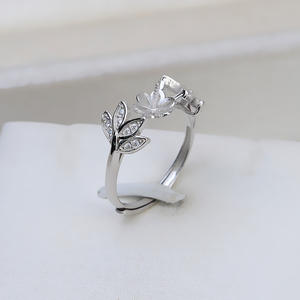 Handmade S925 Silver Open Pattern <b>Ring</b> Female Living 8-9 <b>Pearl</b> DIY Accessories Semi-Finished 161 Empty Tray - Product Image 4