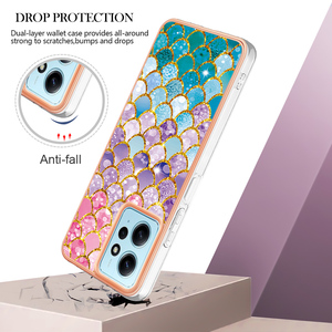 Los más nuevos patrones de mármol degradado de chapado decorativo contemporáneo IMD Slim Fit con TPU suave para Xiaomi Redmi Note12 4G Phone Case - Product Image 2