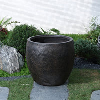 Pot Bunga/Vas Tanah Liat Magnesium Berukuran Besar Gaya Retro Wabi-sabi untuk Luar & Dalam Ruangan, Biodegradable, Cocok untuk Halaman & Villa, Gaya Cina